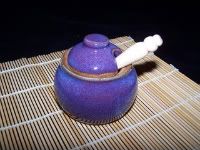 Salt Jar in Purple with Spoon
