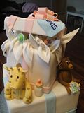 monkey,giraffe,twins,present cake,gift box cake