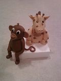 monkey and giraffe gumpaste figures