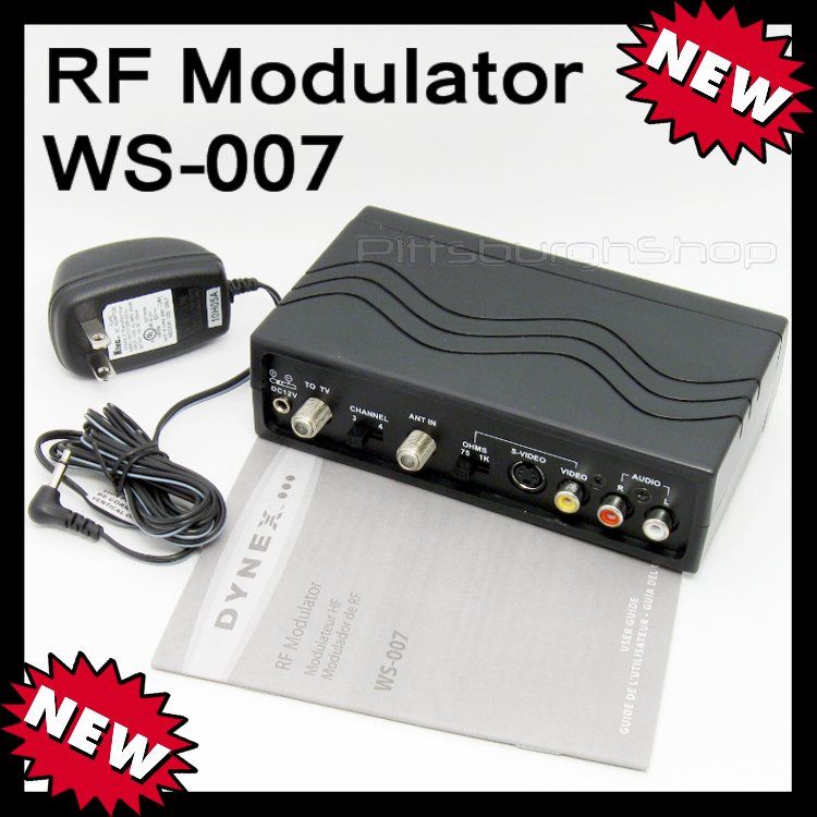 NEW Dynex WS007 RF Modulator TV Adapter AV Signal Converter w/ S
