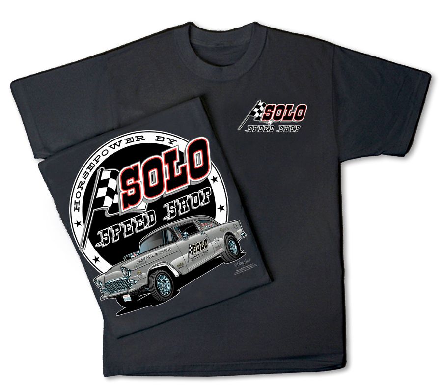 SOLO Speed Shop 1955 Chevy Gasser T-Shirt - Vintage Chevrolet Lion's ...