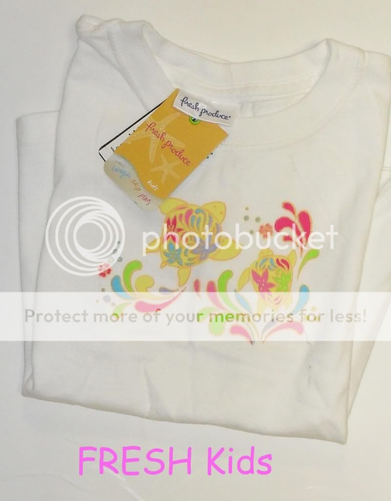 FRESH PRODUCE~Kids White Sea Turtle Crew T shirt 3T NWT  