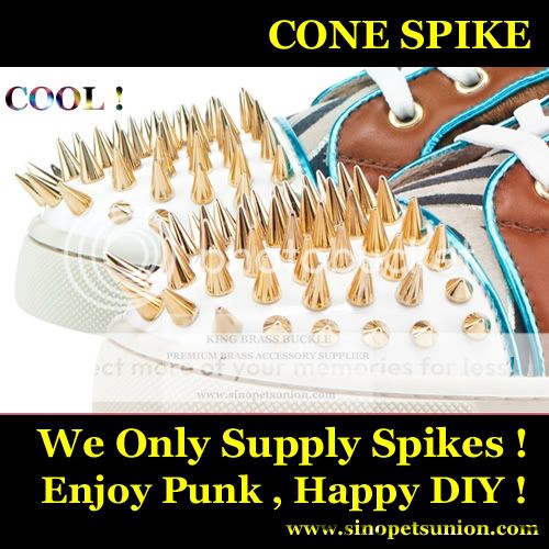 New】50 Metal Cone Spikes Screwback Punk Studs 5/8 Brass  