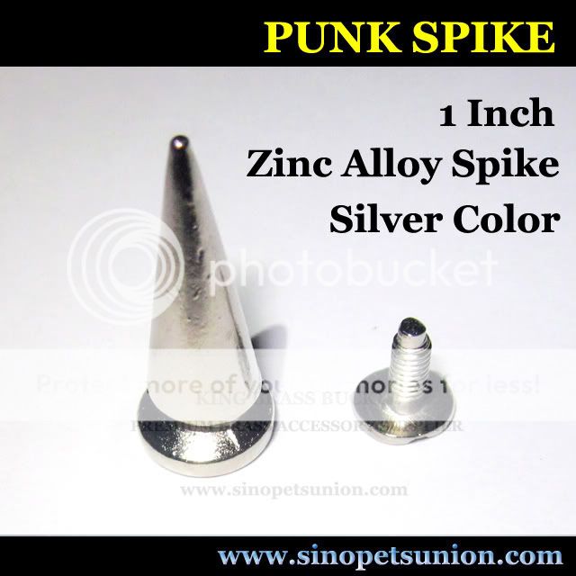 item 1 screwback spike material zinc alloy color silver size height is 